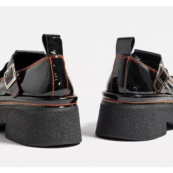 E8 By Miista Cathy Black Patent Brogues NWOB Size 40/8 1/2 - Picture 3 of 9